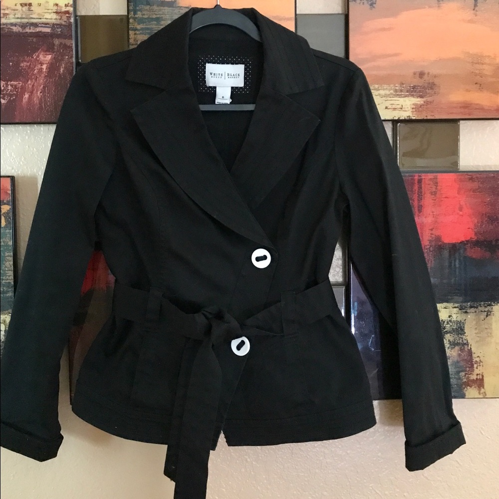 White House Black Market Black Jacket Sz 6